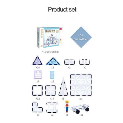 Magnetische tegels | set 100 onderdelen