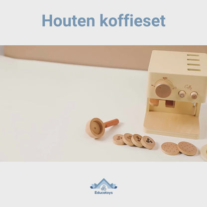 Houten espresso koffieset | Fantasiespel